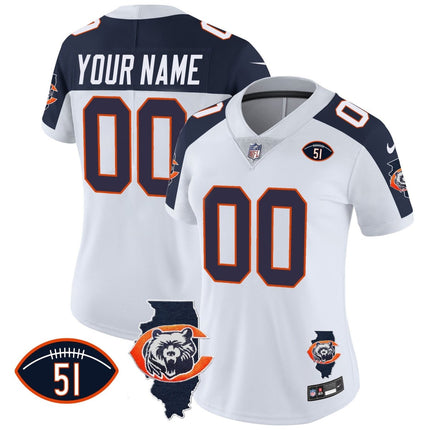 Bears Throwback Illinois Patch Vapor Custom Jersey - All Stitched CHIBEA_KDZ - KINDOZY