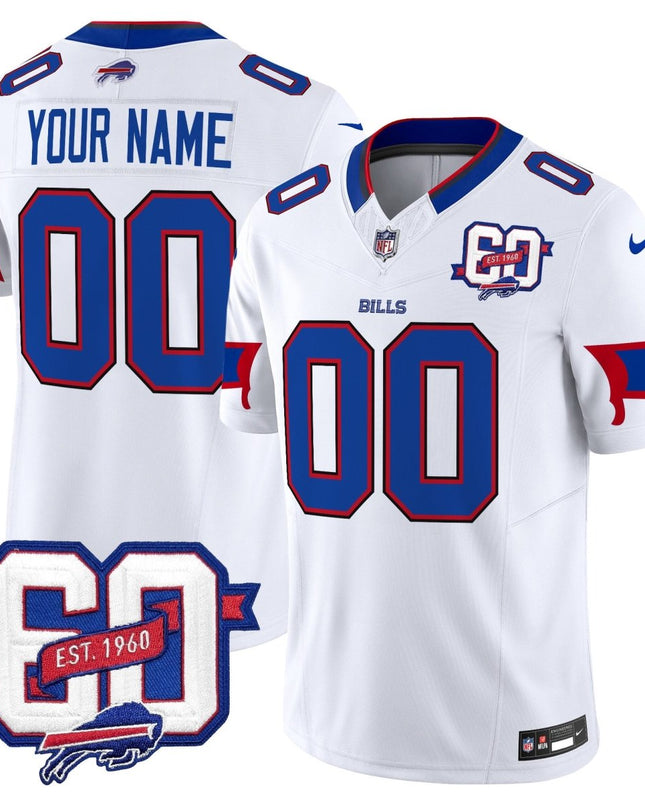 Bills 60th Anniversary Patch Vapor Limited Custom Jersey - All Stitched BUF_KDZ - KINDOZY