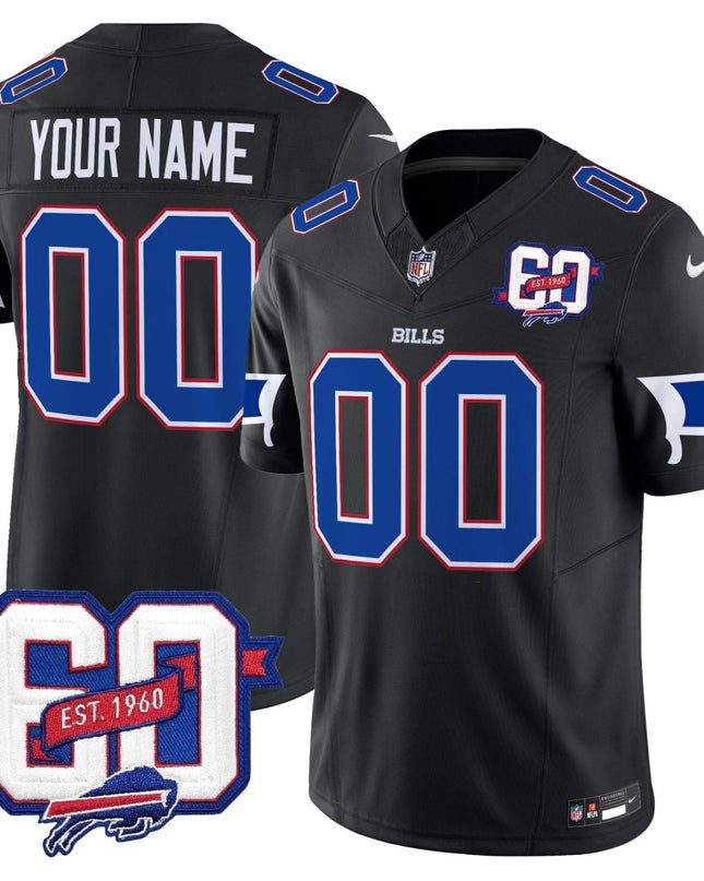 Bills 60th Anniversary Patch Vapor Limited Custom Jersey - All Stitched BUF_KDZ - KINDOZY
