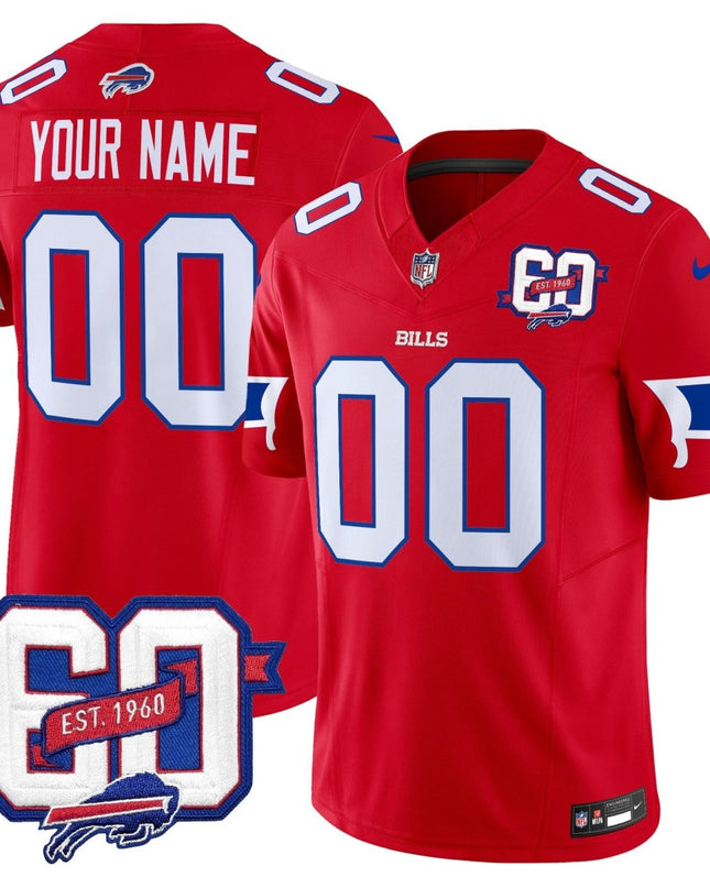Bills 60th Anniversary Patch Vapor Limited Custom Jersey - All Stitched BUF_KDZ - KINDOZY