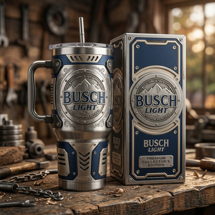 Busch Light Tumbler with Lid and Handle