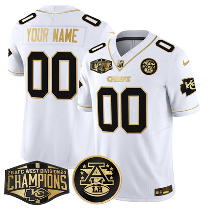 Chiefs 2024 AFC West Division Champions Patch Gold Vapor Limited Custom Jersey - All Stitched KCCHI_KDZ - KINDOZY