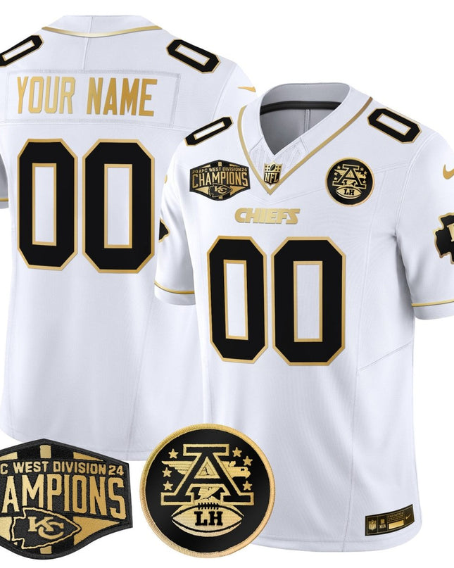Chiefs 2024 AFC West Division Champions Patch Gold Vapor Limited Custom Jersey - All Stitched KCCHI_KDZ - KINDOZY