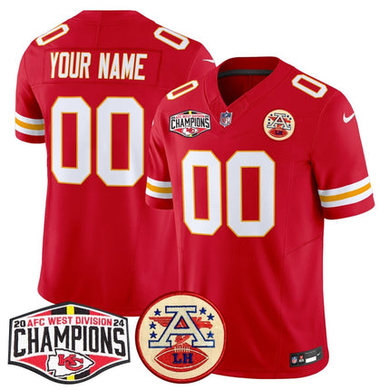 Chiefs 2024 AFC West Division Champions Patch Vapor Limited Custom Jersey - All Stitched KCCHI_KDZ - KINDOZY