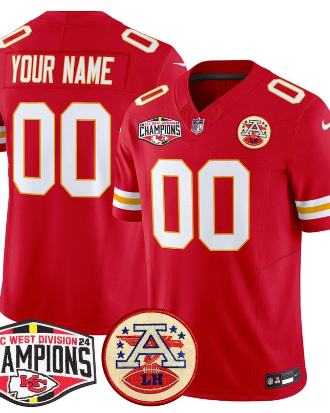 Chiefs 2024 AFC West Division Champions Patch Vapor Limited Custom Jersey - All Stitched KCCHI_KDZ - KINDOZY