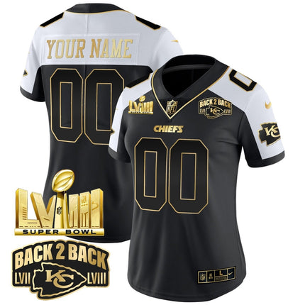 Chiefs Super Bowl LVIII & Back 2 Back Gold Patch Vapor Custom Jersey V2 - All Stitched KCCHI_KDZ - KINDOZY