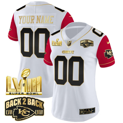 Chiefs Super Bowl LVIII & Back 2 Back Gold Patch Vapor Custom Jersey V2 - All Stitched KCCHI_KDZ - KINDOZY