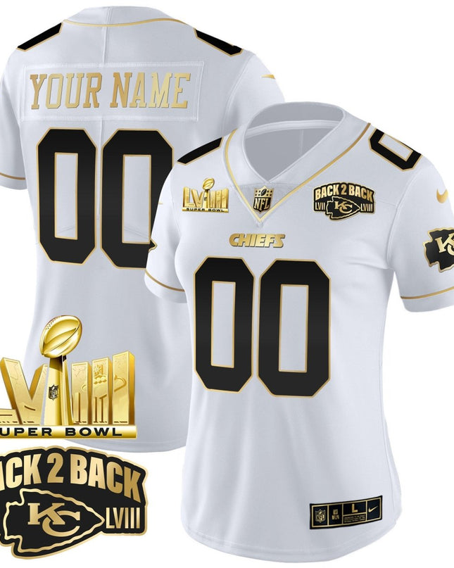 Chiefs Super Bowl LVIII & Back 2 Back Gold Patch Vapor Custom Jersey V2 - All Stitched KCCHI_KDZ - KINDOZY