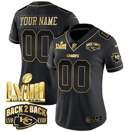Chiefs Super Bowl LVIII & Back 2 Back Gold Patch Vapor Custom Jersey V2 - All Stitched KCCHI_KDZ - KINDOZY