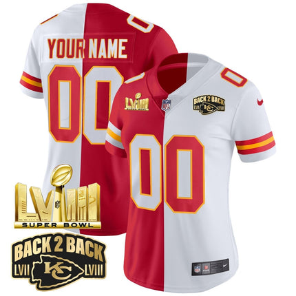 Chiefs Super Bowl LVIII & Back 2 Back Gold Patch Vapor Custom Jersey V2 - All Stitched KCCHI_KDZ - KINDOZY