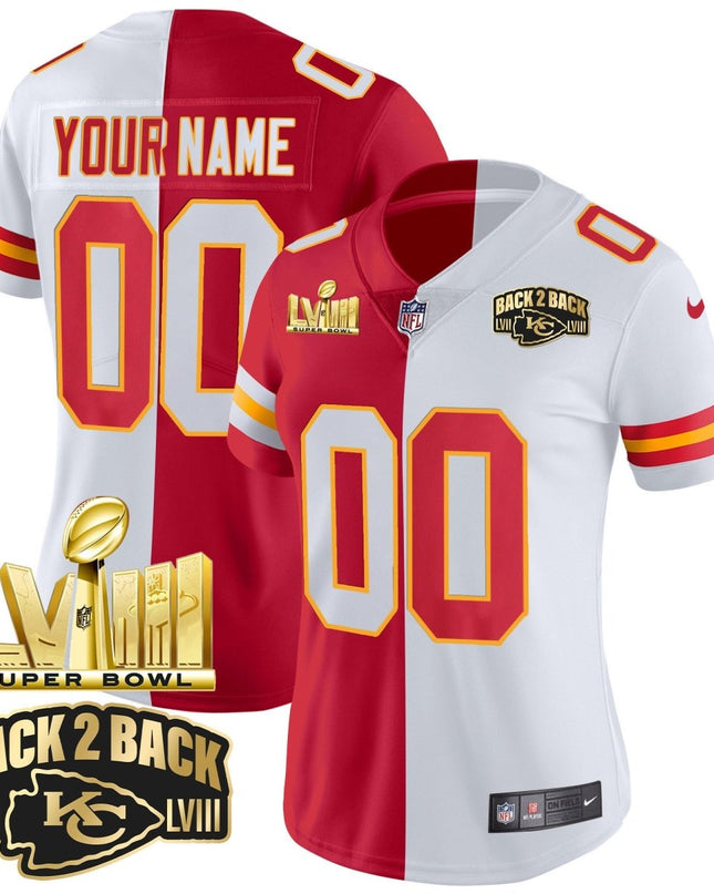 Chiefs Super Bowl LVIII & Back 2 Back Gold Patch Vapor Custom Jersey V2 - All Stitched KCCHI_KDZ - KINDOZY