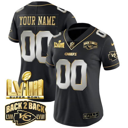 Chiefs Super Bowl LVIII & Back 2 Back Gold Patch Vapor Custom Jersey V2 - All Stitched KCCHI_KDZ - KINDOZY
