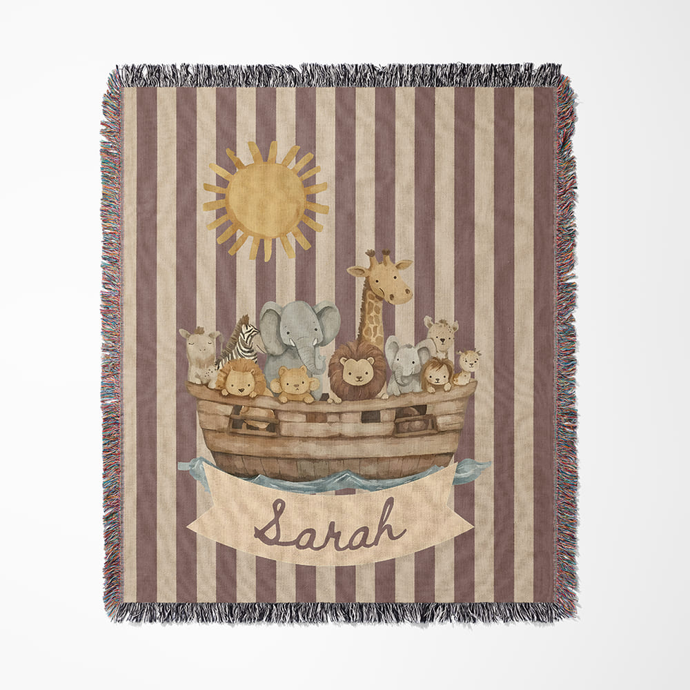 Noah’s Ark Blessing – Custom Baby Woven Blanket