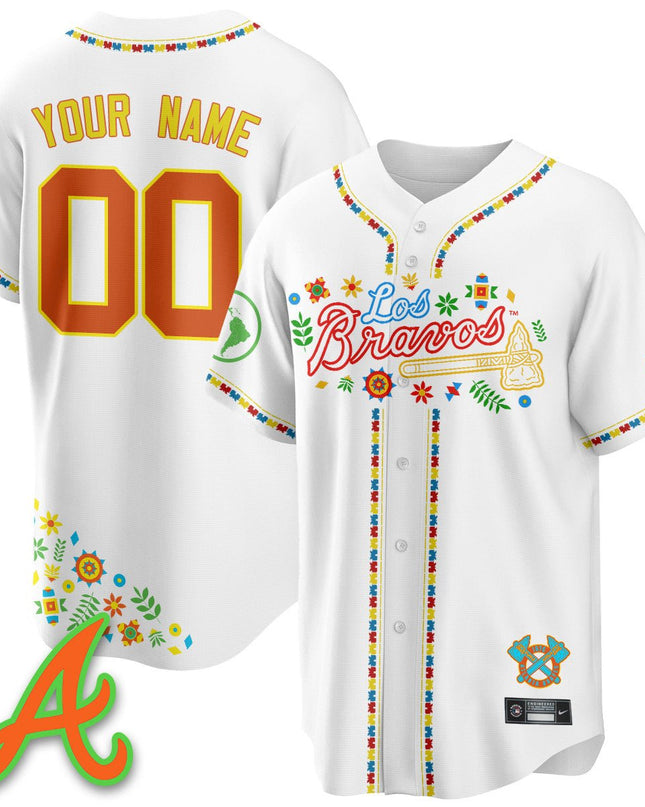 Custom Atlanta Braves 2025 "Los Bravos" Jersey - All Stitched ATLBRA_KDZ - KINDOZY