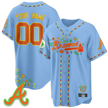 Custom Atlanta Braves 2025 "Los Bravos" Jersey - All Stitched ATLBRA_KDZ - KINDOZY
