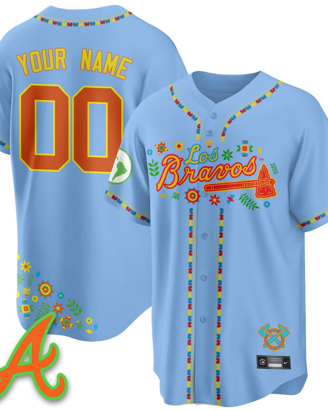 Custom Atlanta Braves 2025 "Los Bravos" Jersey - All Stitched ATLBRA_KDZ - KINDOZY