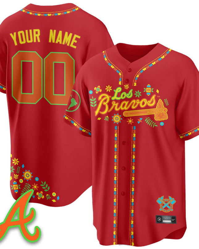 Custom Atlanta Braves 2025 "Los Bravos" Jersey - All Stitched ATLBRA_KDZ - KINDOZY