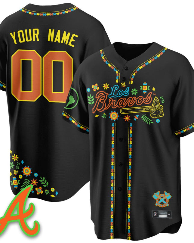 Custom Atlanta Braves 2025 "Los Bravos" Jersey - All Stitched ATLBRA_KDZ - KINDOZY