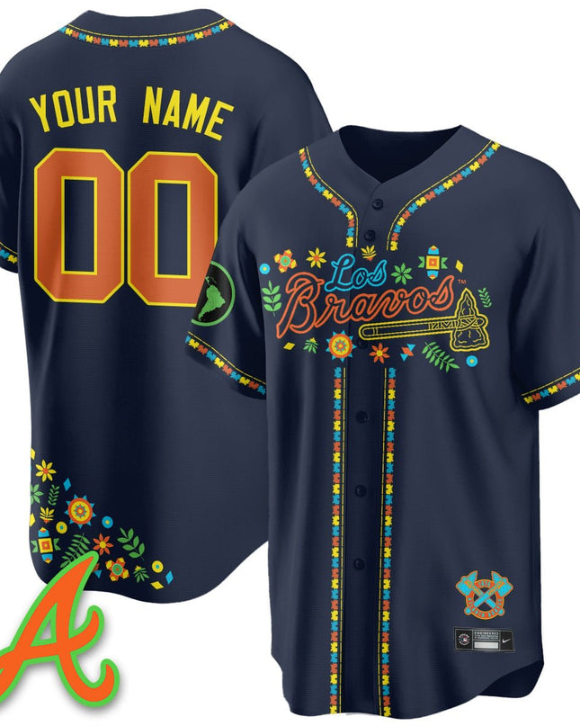 Custom Atlanta Braves 2025 "Los Bravos" Jersey - All Stitched ATLBRA_KDZ - KINDOZY