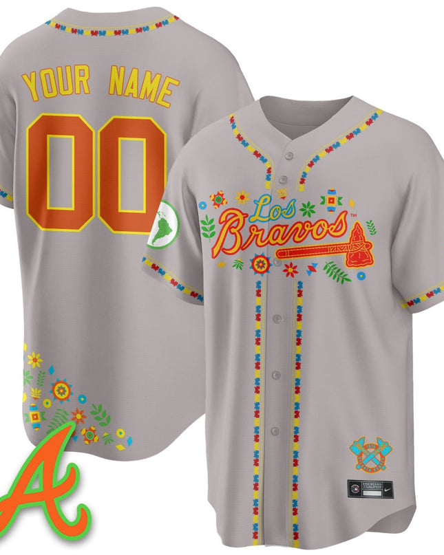 Custom Atlanta Braves 2025 "Los Bravos" Jersey - All Stitched ATLBRA_KDZ - KINDOZY