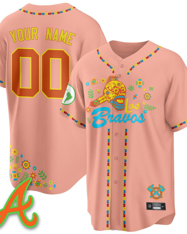 Custom Atlanta Braves 2025 "Los Bravos" Jersey V2 - All Stitched ATLBRA_KDZ - KINDOZY