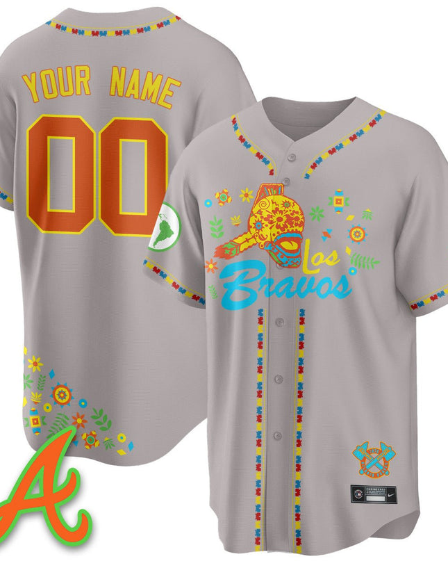 Custom Atlanta Braves 2025 "Los Bravos" Jersey V2 - All Stitched ATLBRA_KDZ - KINDOZY
