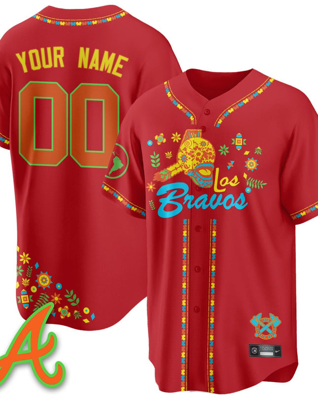 Custom Atlanta Braves 2025 "Los Bravos" Jersey V2 - All Stitched ATLBRA_KDZ - KINDOZY