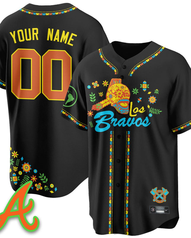 Custom Atlanta Braves 2025 "Los Bravos" Jersey V2 - All Stitched ATLBRA_KDZ - KINDOZY