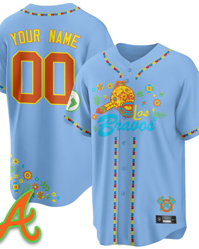 Custom Atlanta Braves 2025 "Los Bravos" Jersey V2 - All Stitched ATLBRA_KDZ - KINDOZY