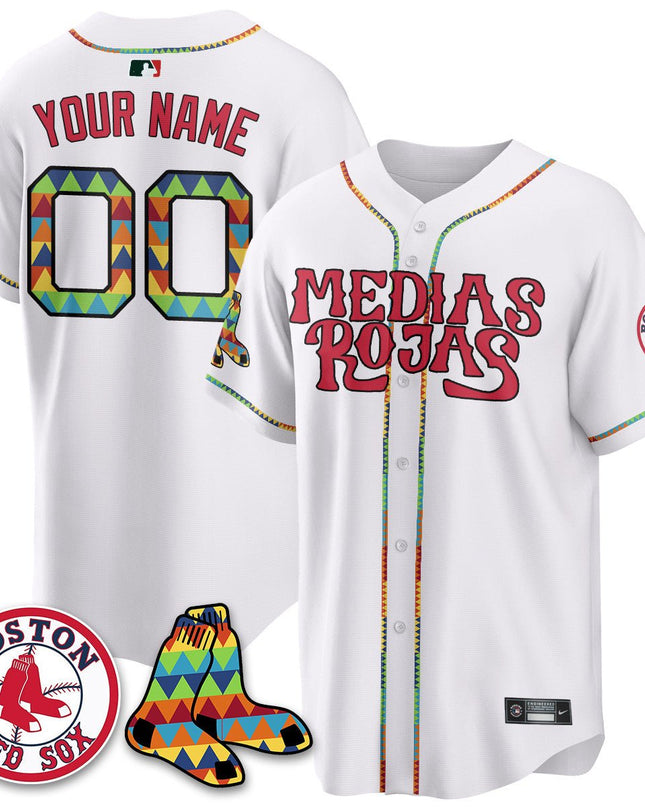 Custom Boston Red Sox "Medias Rojas" Limited Jersey - All Stitched BOSRED_KDZ - KINDOZY