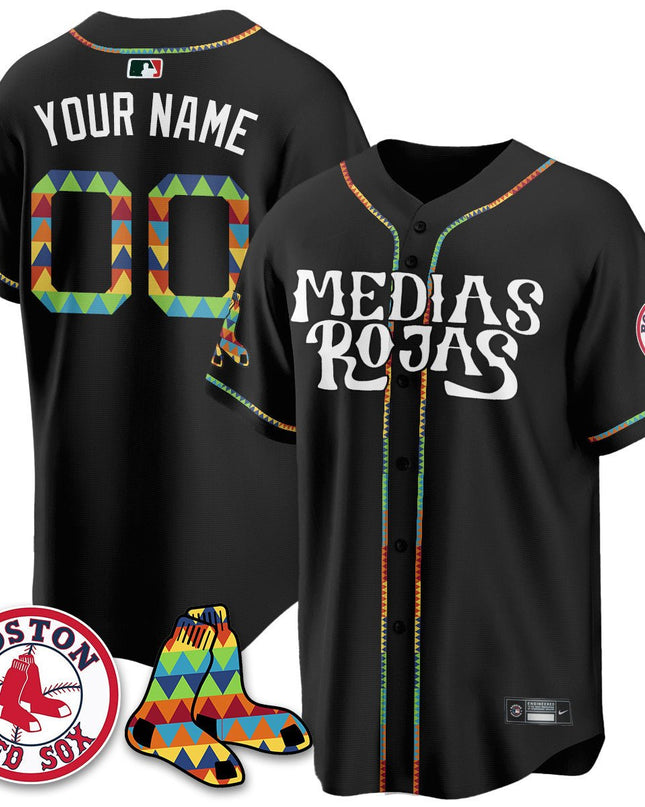 Custom Boston Red Sox "Medias Rojas" Limited Jersey - All Stitched BOSRED_KDZ - KINDOZY