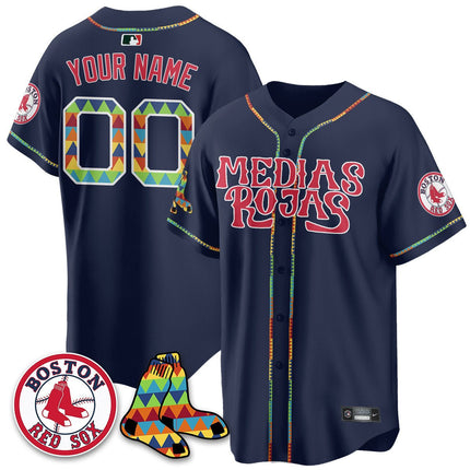 Custom Boston Red Sox "Medias Rojas" Limited Jersey - All Stitched BOSRED_KDZ - KINDOZY