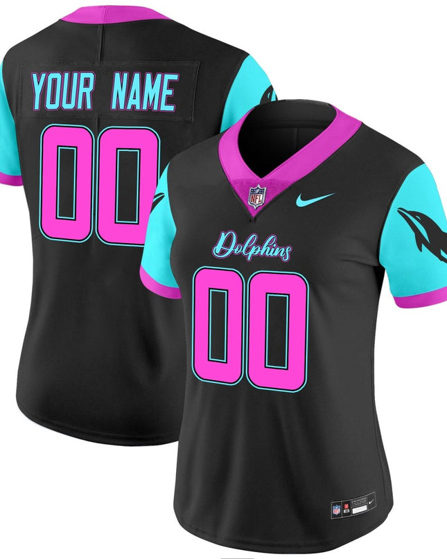 Custom Gender/Name Dolphins Miami Vice Vapor Limited Jersey - All Stitched MIA_KDZ - KINDOZY