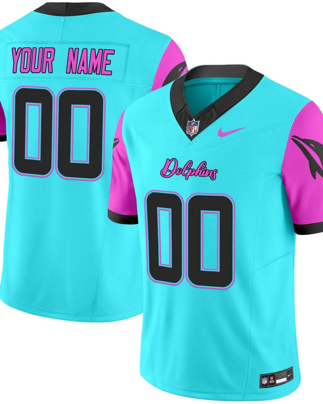 Custom Gender/Name Dolphins Miami Vice Vapor Limited Jersey - All Stitched MIA_KDZ - KINDOZY