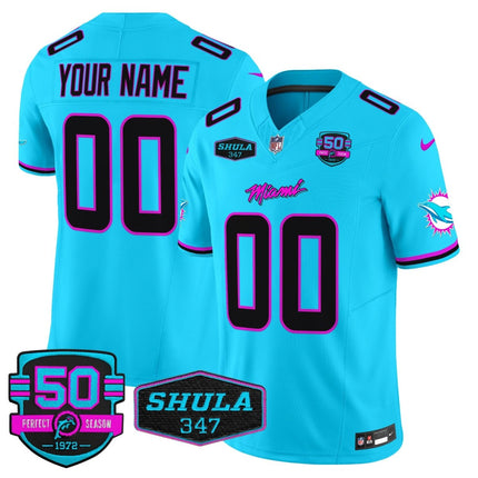 Custom Gender/Name Dolphins Miami Vice Vapor Limited Jersey V4 - All Stitched MIA_KDZ - KINDOZY