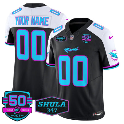Custom Gender/Name Dolphins Miami Vice Vapor Limited Jersey V4 - All Stitched MIA_KDZ - KINDOZY
