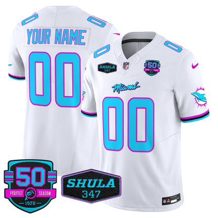 Custom Gender/Name Dolphins Miami Vice Vapor Limited Jersey V4 - All Stitched MIA_KDZ - KINDOZY