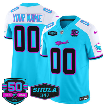 Custom Gender/Name Dolphins Miami Vice Vapor Limited Jersey V4 - All Stitched MIA_KDZ - KINDOZY