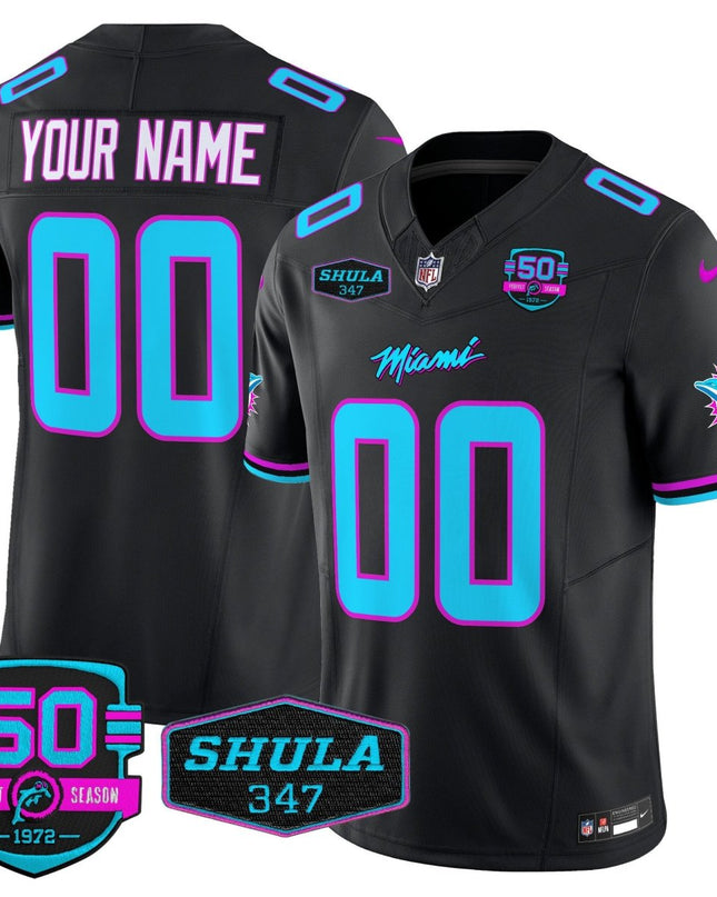 Custom Gender/Name Dolphins Miami Vice Vapor Limited Jersey V4 - All Stitched MIA_KDZ - KINDOZY