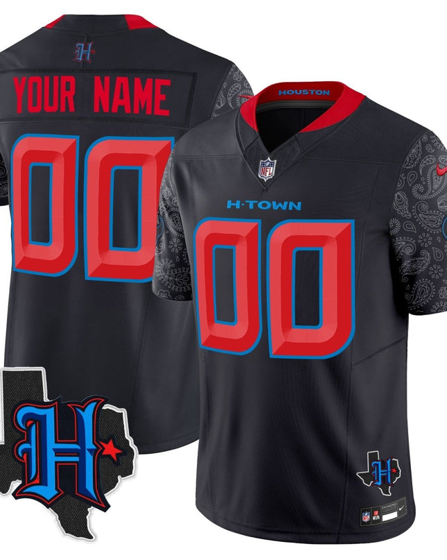 Custom Gender/Name Houston Texans 2024 Texas Patch Vapor Limited Jersey V4 - All Stitched HOUTEX_KDZ - KINDOZY
