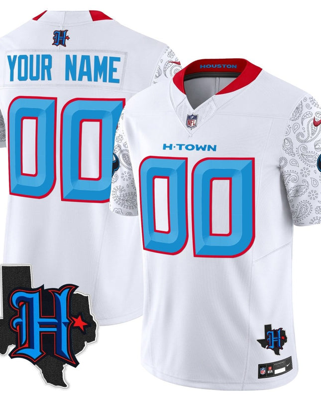 Custom Gender/Name Houston Texans 2024 Texas Patch Vapor Limited Jersey V4 - All Stitched HOUTEX_KDZ - KINDOZY