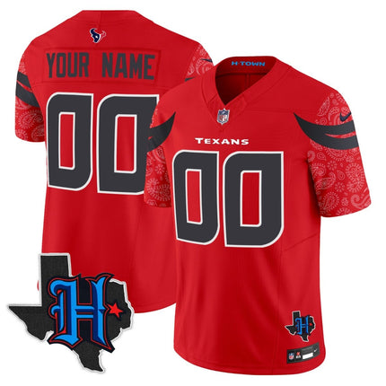 Custom Gender/Name Houston Texans 2024 Texas Patch Vapor Limited Jersey V4 - All Stitched HOUTEX_KDZ - KINDOZY