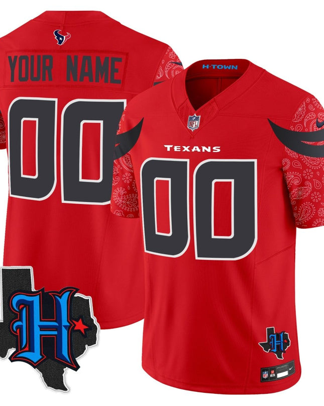 Custom Gender/Name Houston Texans 2024 Texas Patch Vapor Limited Jersey V4 - All Stitched HOUTEX_KDZ - KINDOZY
