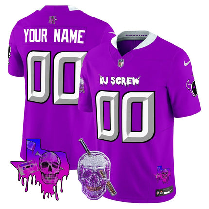 Custom Gender/Name Houston Texans DJ Screw Vapor Limited Jersey - All Stitched HOUTEX_KDZ - KINDOZY
