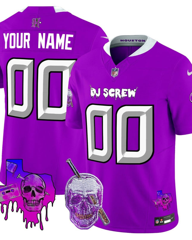 Custom Gender/Name Houston Texans DJ Screw Vapor Limited Jersey - All Stitched HOUTEX_KDZ - KINDOZY
