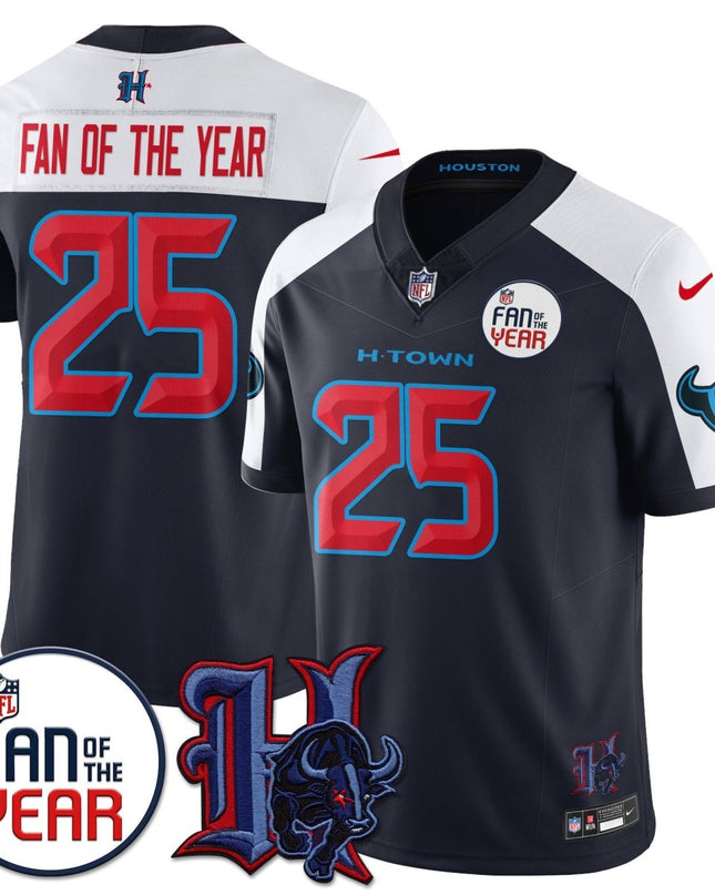 Custom Houston Texans "Fan Of The Year" Jersey - All Stitched HOUTEX_KDZ - KINDOZY