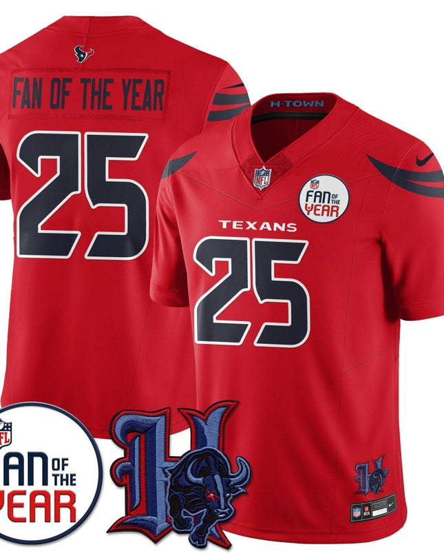 Custom Houston Texans "Fan Of The Year" Jersey - All Stitched HOUTEX_KDZ - KINDOZY