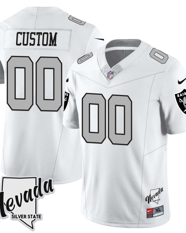 Custom Las Vegas Raiders 2023 Nevada Sliver State Patch Jersey - All Stitched LVRAI_KDZ - KINDOZY