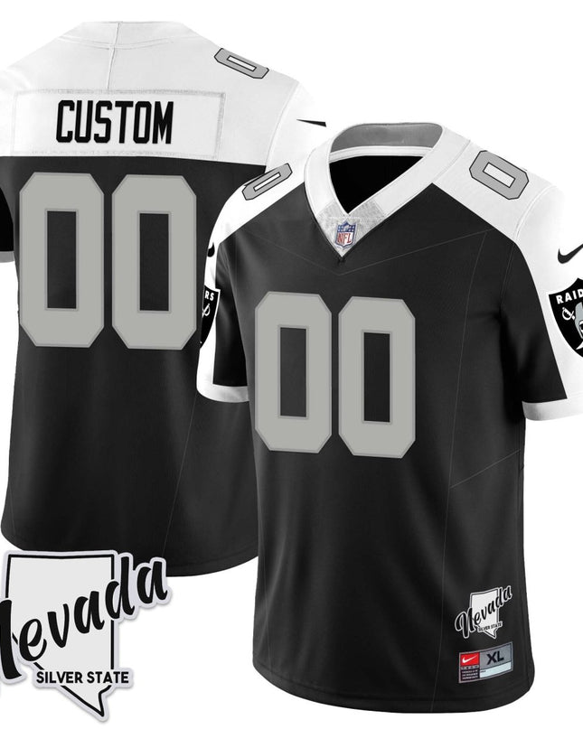 Custom Las Vegas Raiders 2023 Nevada Sliver State Patch Jersey - All Stitched LVRAI_KDZ - KINDOZY