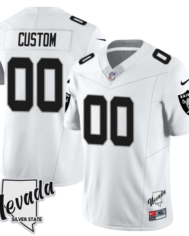 Custom Las Vegas Raiders 2023 Nevada Sliver State Patch Jersey - All Stitched LVRAI_KDZ - KINDOZY